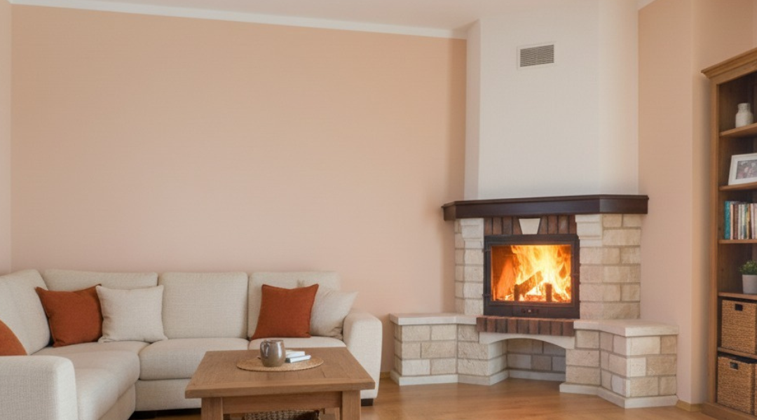 Semineu pe colt living rustic Craciun, Mureș