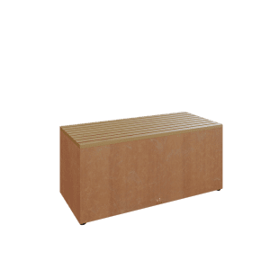 Banca OFYR corten cu sezut din lemn