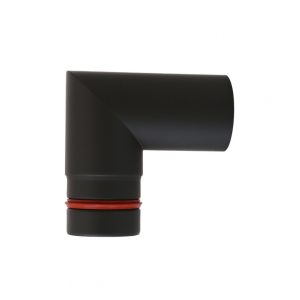 Cot fum 90 grade 100mm din oțel, cu garnitură de silicon