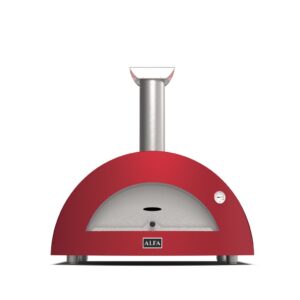 Cuptor pe lemne 3 Pizze Moderno - Rosu