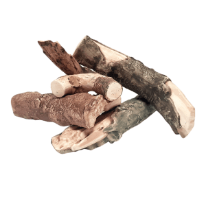 Set decor ceramică lemn pentru șemineu gaz sau bioetanol