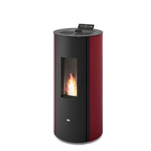 Soba peleti Eva Calòr semirotundă, 8 kW, roșie