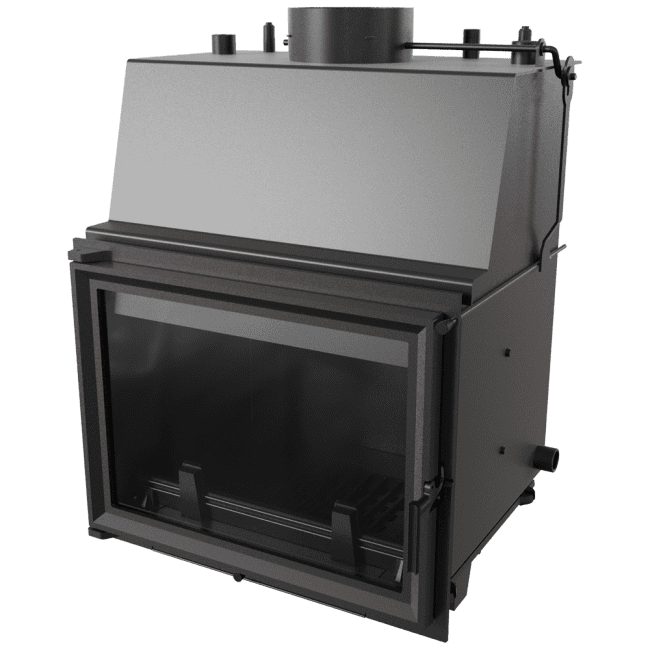 Viziune din fata a focarului termocamin z150 tip centrala