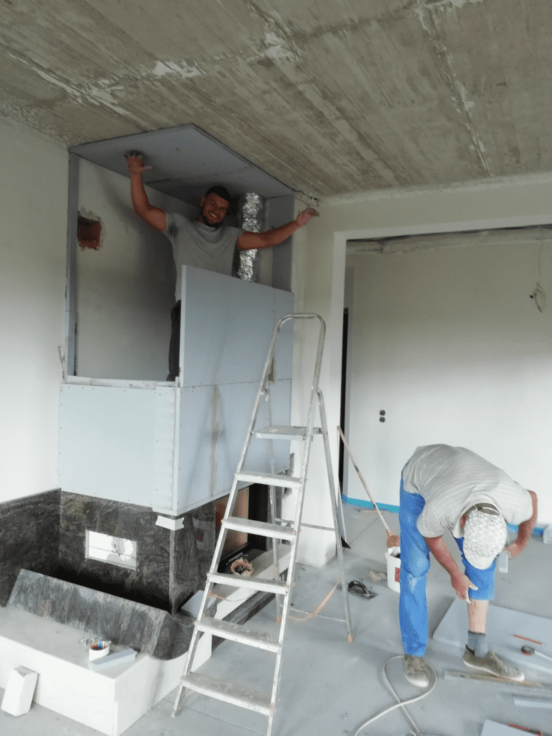 Constructie semineu sibiu cu placi izolante