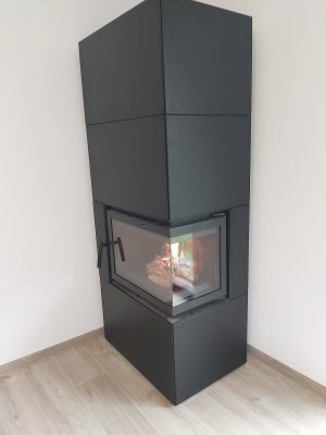 Semineu modular SIMPLE BOX dreapta negru