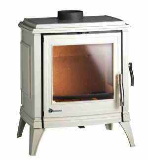 Soba din fontă Invicta Sedan M crem cu ușă laterală