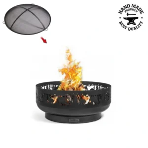Vatră foc CookKing Forest 80cm cu capac antiscântei