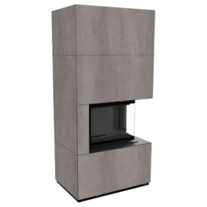 Semineu modular Kratki Flotek Box 8 kW cu sticlă colț dreapta