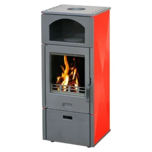 Soba Laguna cu nisa, 8kW, de culoare roșie