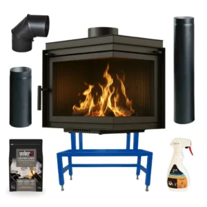 Focar fontă Bergen 8 kW sticlă dreapta – pachet Basic