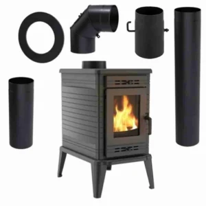 Soba K10 din fontă cu putere mare și kit de racordare PRO