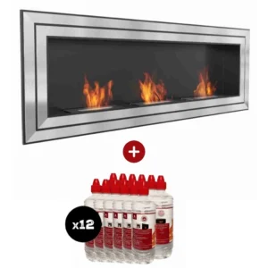 Biosemineu Juliet 180x65cm: flacără reală pentru spații ample