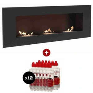 Pachet biosemineu Delta 3 negru 120cm cu 12L bioetanol