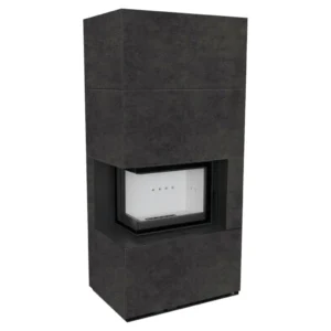 Semineu modular Kratki Flotek Box 8 kW, sticlă colț stânga