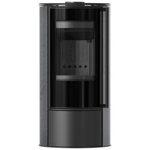 Soba Erik 5.5kW grafit satin, eficientă cu șamotă neagră