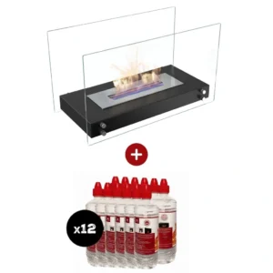 Biosemineu mobil Hotel Negru cu 12L bioetanol