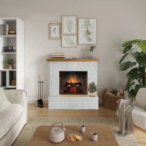 Semineu electric TAGU PowerFlame 2 alb cu efect 3D