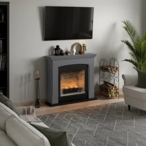 Semineu decorativ lumanari ZenFlame TAGU Lightstone cu sunet și parfum