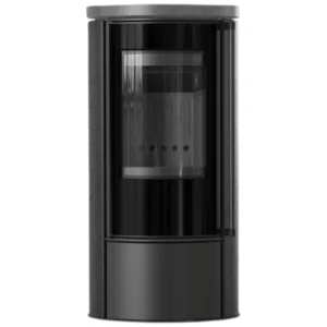 Soba Erik 5.5kW sticlă semirotundă din oțel, cu TERMOTEC