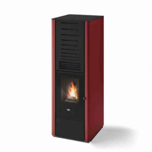 Soba pe peleti roșie Eva Calòr 9.5 kW, clasa A+