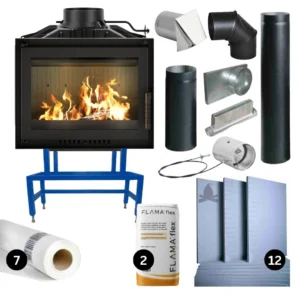 Focar Bergen 8kW pachet complet pentru semineu
