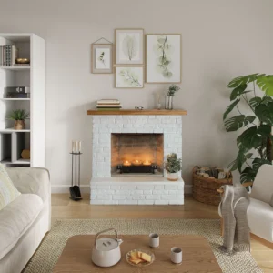 Semineu cu lumanari Tagu ZenFlame, alb, Lightstone