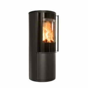 Soba pe lemne din otel Kratki Sven 7 kW, cu sticla semirotunda