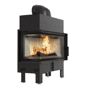 Focar pe lemne Kratki Flotek L 12kW, sticlă stânga