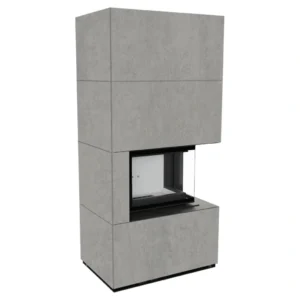 Focar semineu modular Kratki Flotek Box, 8 kW, colt dreapta