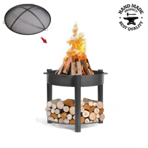 Vatră foc CookKing Montana High 60 cm, pachet cu capac antiscântei