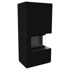 Focar modular Kratki Flotek Box cu sticlă colț dreapta 8 kW