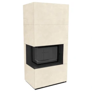 Șemineu modular Flotek BOX cu sticlă pe colț stânga