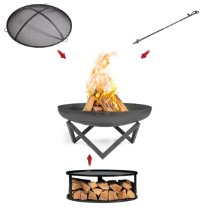 Vatra de foc CookKing Santiago 100cm pachet cu bază