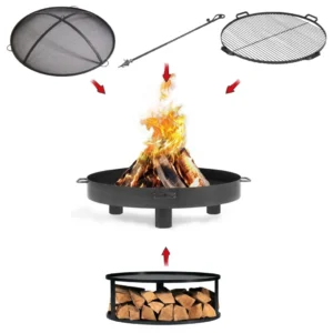 Vatra foc Tunis 80cm pachet CookKing cu gratar si accesorii