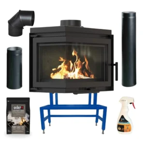 Focar din fontă Bergen 8 kW cu sticlă stânga – pachet Basic