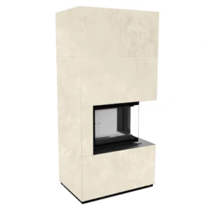 Șemineu modular Flotek BOX, cu sticlă pe colț dreapta, 8 kW