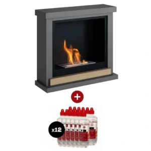 Semineu bioetanol Hagen gri Solid cu 12L combustibil