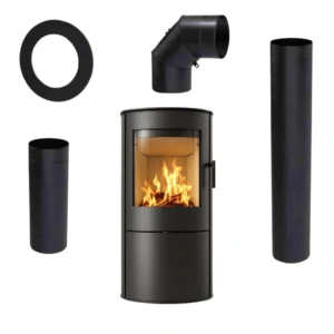 Soba Kratki Rollo 8 kW, din oțel și șamotă, cu accesorii de racordare