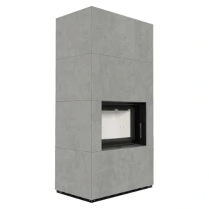Șemineu modular Kratki Flotek Box cu carcasă din cuarț sinterizat