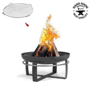 Pachet vatră foc Viking 80cm grilaj inox CookKing