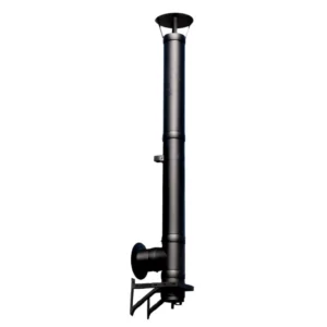 Kit cos fum Jeremias-DwBlack din inox, FI200, 4.9ML, racord la 90GR, cu palarie