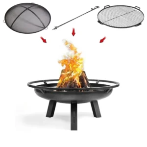 Pachet vatră foc CookKing Porto 80cm cu accesorii complete