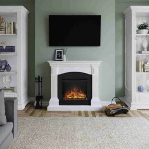 Semineu electric TAGU Magna Pure White cu tehnologie PowerFlame
