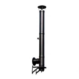Kit cos fum Jeremias-DwBlack din inox, FI200, 3.9ML, racord la 90GR, cu palarie