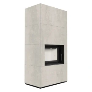 Șemineu modular Kratki Flotek Box 8 kW cu aspect piatră naturală