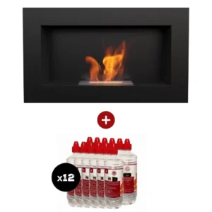 Pachet biosemineu GOLF Negru perete + 12L bioetanol