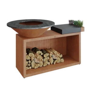 Gratar OFYR Corten 100 SD cu masa de lucru