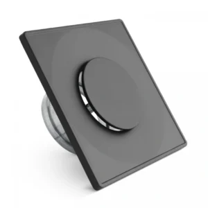 Anemostat negru patrat 80mm din otel pentru semineu