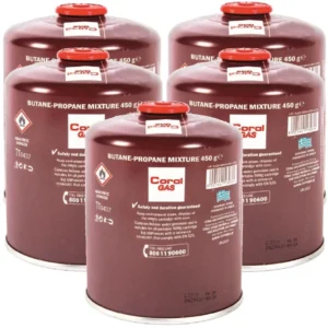 Pachet 5 Rezerve butelie gaz 450 g cu valva si filet 7/16"