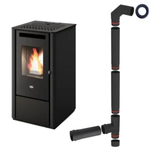 SOBA PELETI 2.5-9.5 KW - KALI NERO + piese racordare